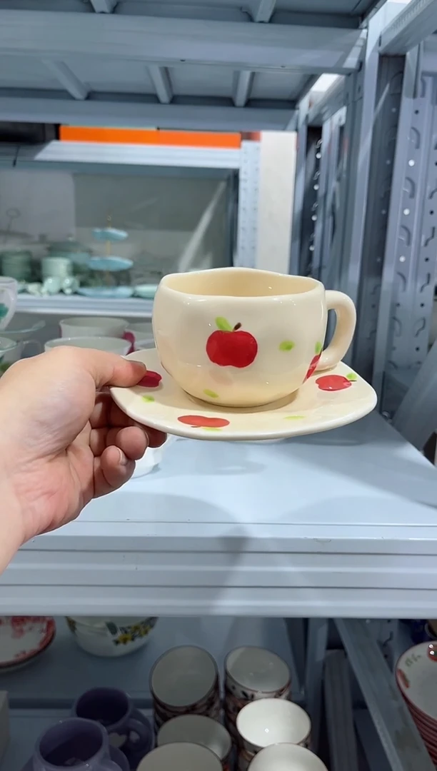 瓷片日用陶瓷（简装）杯碟一套