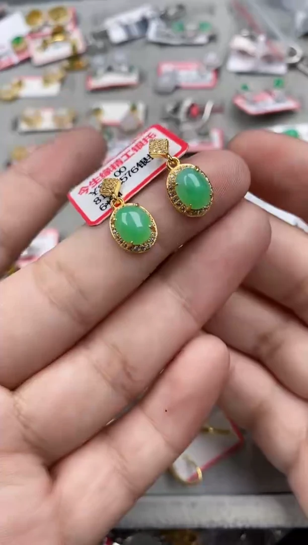 银S925镶嵌戒指翡翠2121   8