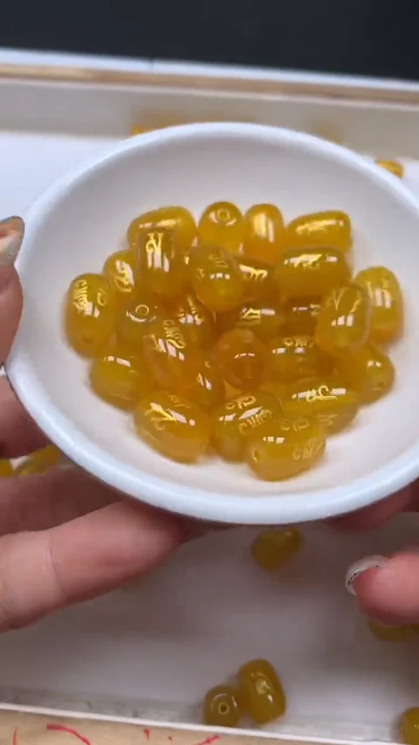 未镶嵌散珠玛瑙/玉髓B313鸡油黄玛瑙六字桶珠 10*13mm5个5.8元