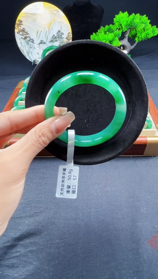 未镶嵌手镯石英质玉（非洲翠）手镯