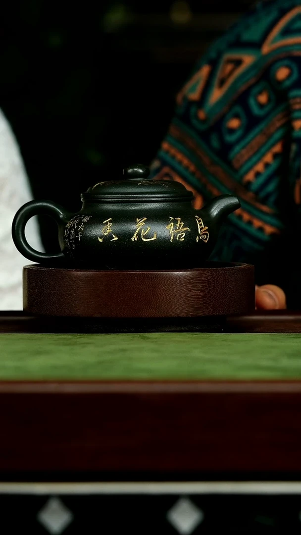 茶壶紫砂n13绿泥仿古*戴静波
