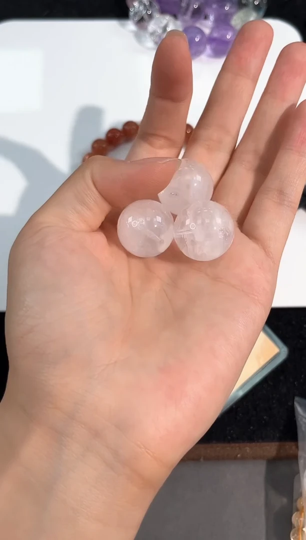 水晶手链未镶嵌103号喜马白幽灵单颗配件20mm