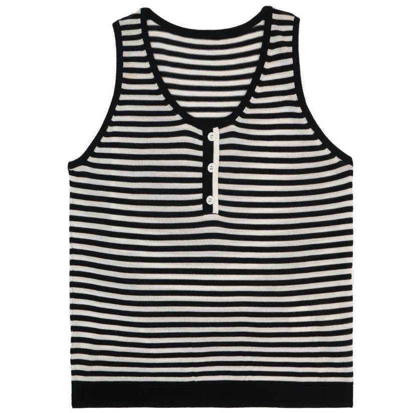 2025【之H订单】春夏新款通勤打底条纹背心上衣女（25BX0702）