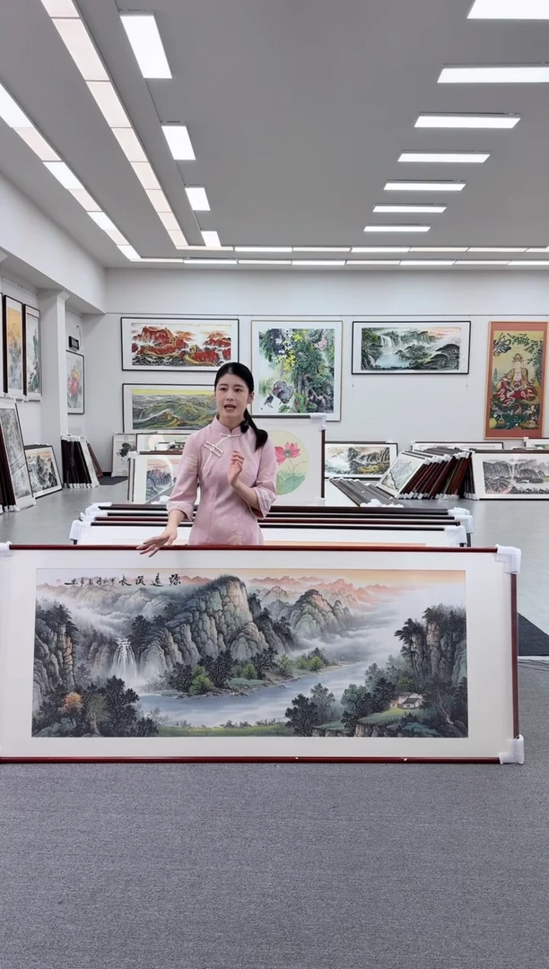 国画手绘 源远流长  219*88