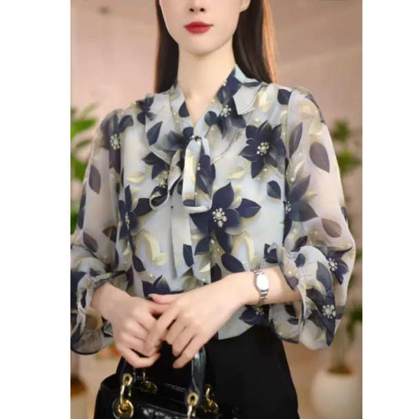 2025新款骄阳伴我优雅气质典雅衫小衫春夏款中式高贵显瘦时尚复古