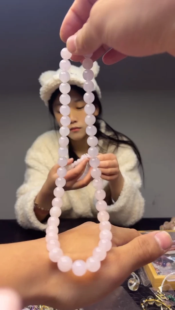 水晶摆件未镶嵌天然粉水项链