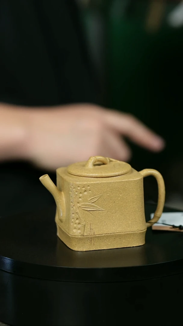 茶壶紫砂木****馆H2212陈春芬贴叶四方竹段