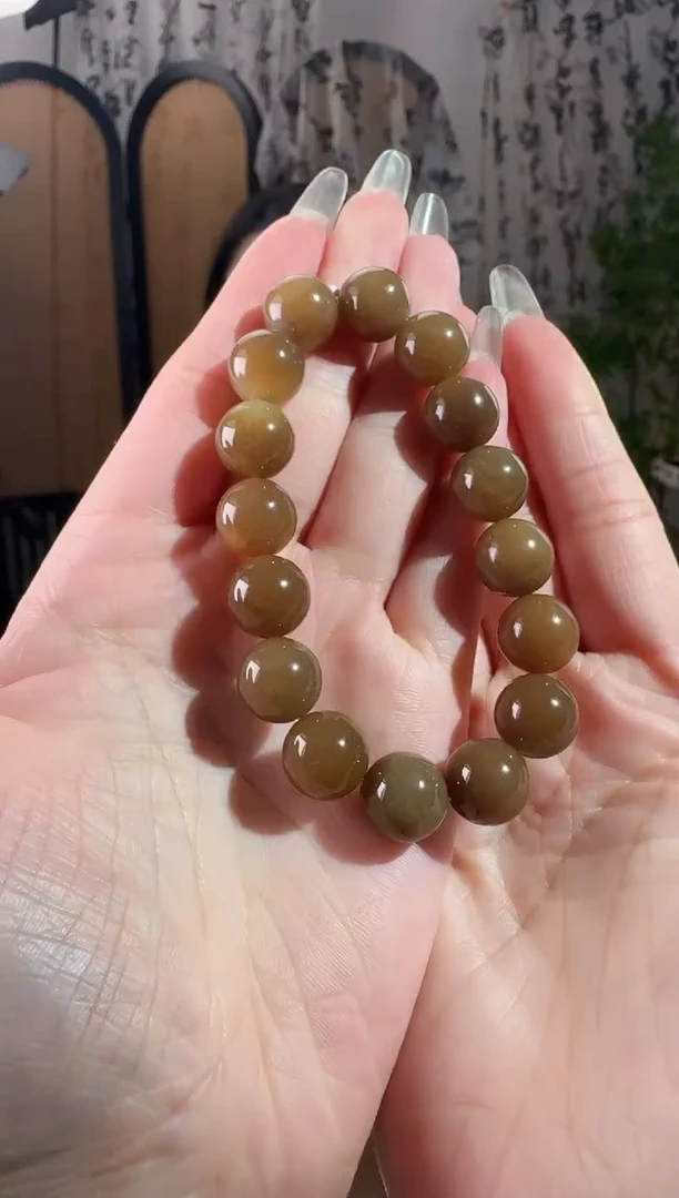 未镶嵌手串和田玉红油糖手串 12mm