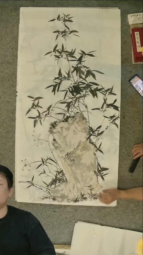 国画四尺整张  墨竹