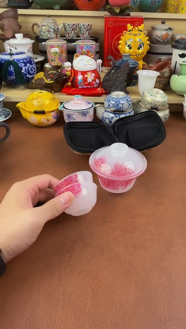 陶瓷茶具摆件旅行套组