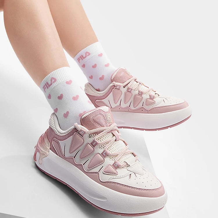 【杨幂同款】FILA25年厚底萝卜鞋板鞋面包鞋休闲运动鞋F12W531213F