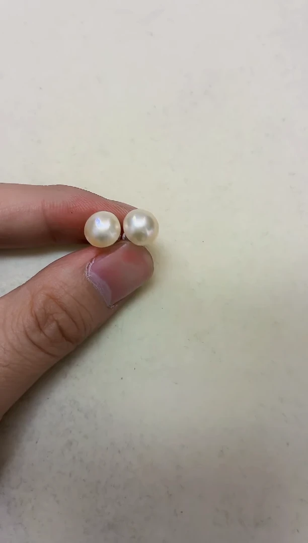 银S925镶嵌DA拼合珍珠（马贝珠）【亏本】马贝耳钉 y1084