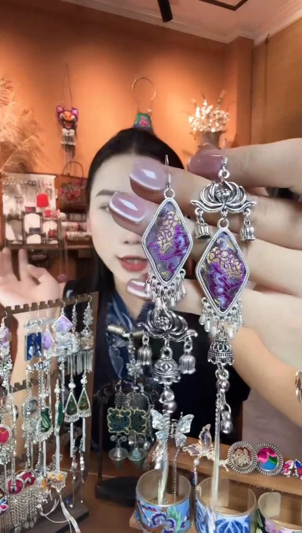 刺绣纯手工民族风耳环