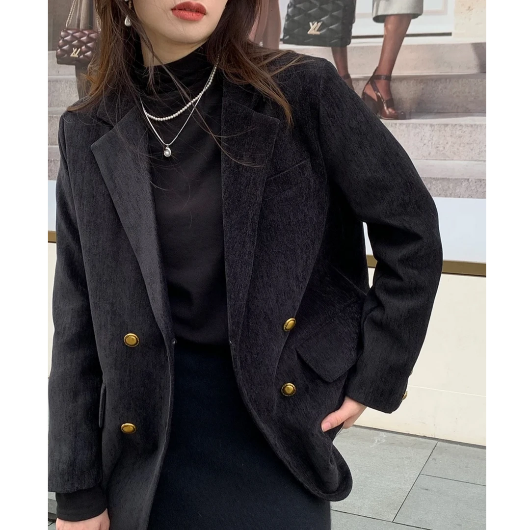 2025秋季新款翻领西装外套网红宽松气质百搭冬季外套女西装外套女