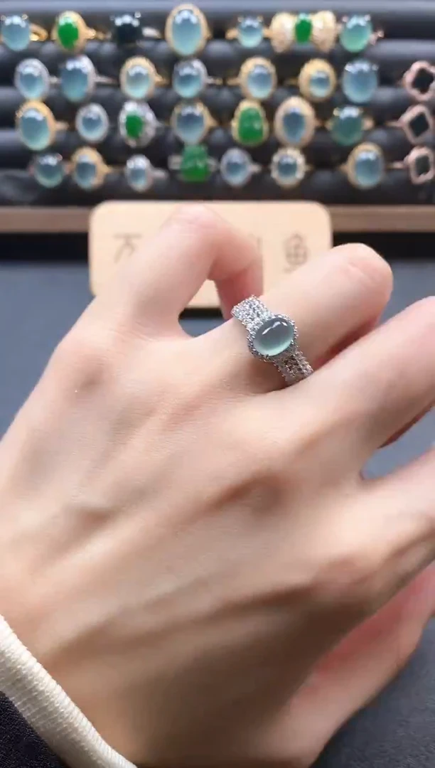 银S925镶嵌戒指翡翠51151