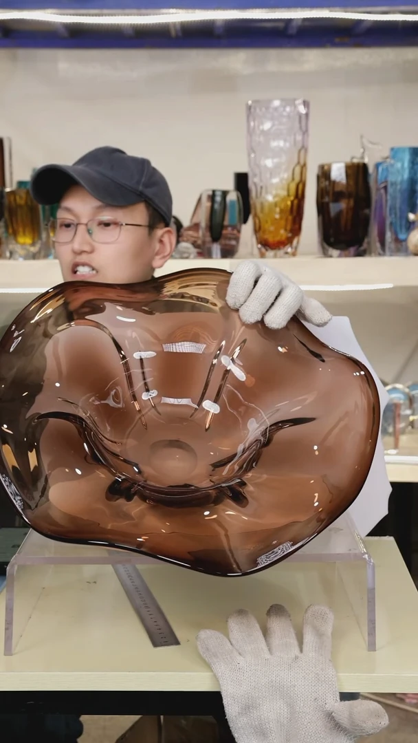 高宽40琉璃花瓶果盘摆件微瑕福利