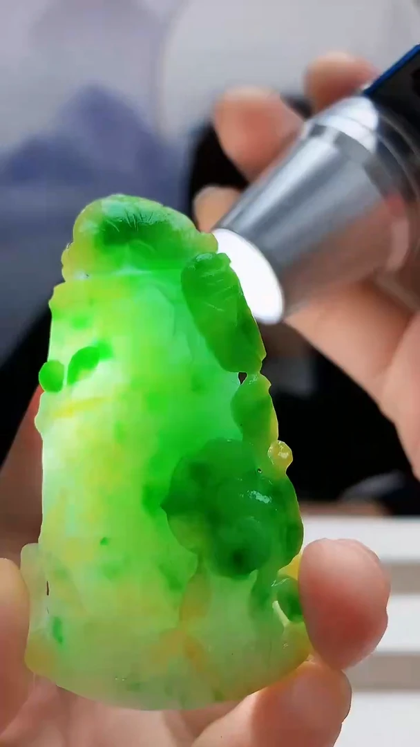 未镶嵌定制翡翠仙*?5145lr-毛货挂件28