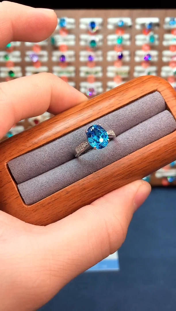 银S925镶嵌戒指帕拉依巴碧玺......