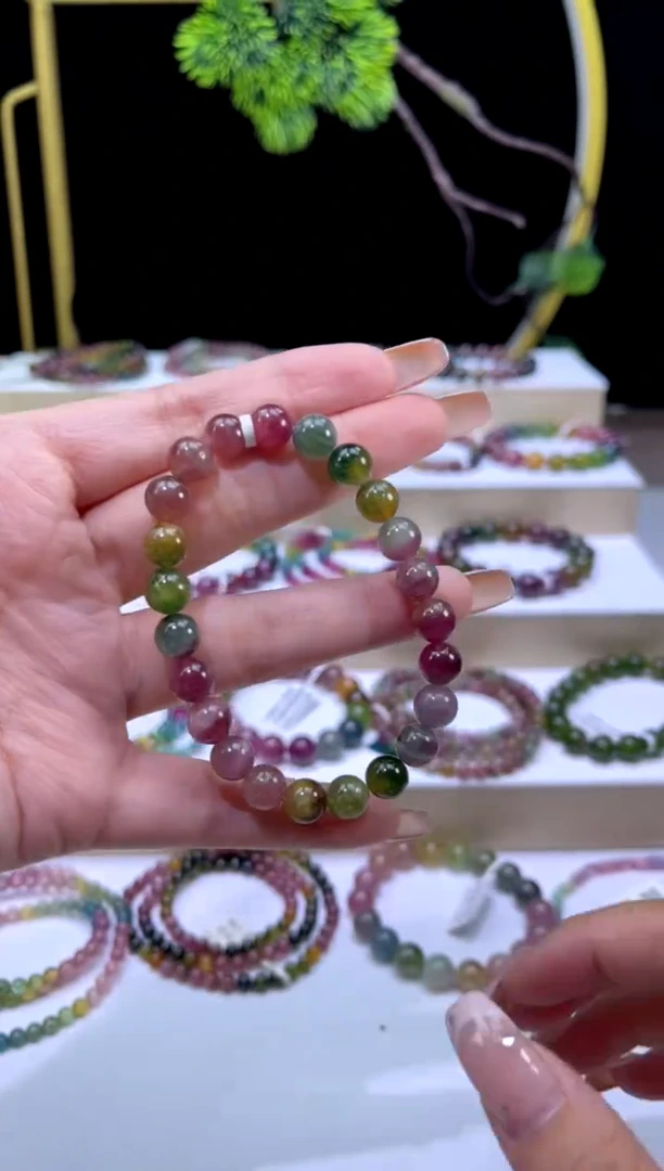 未镶嵌手串碧玺8mm+单圈多样性发货