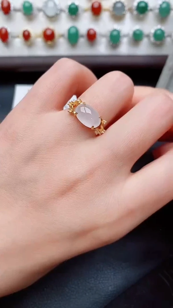 银S925镶嵌戒指翡翠...