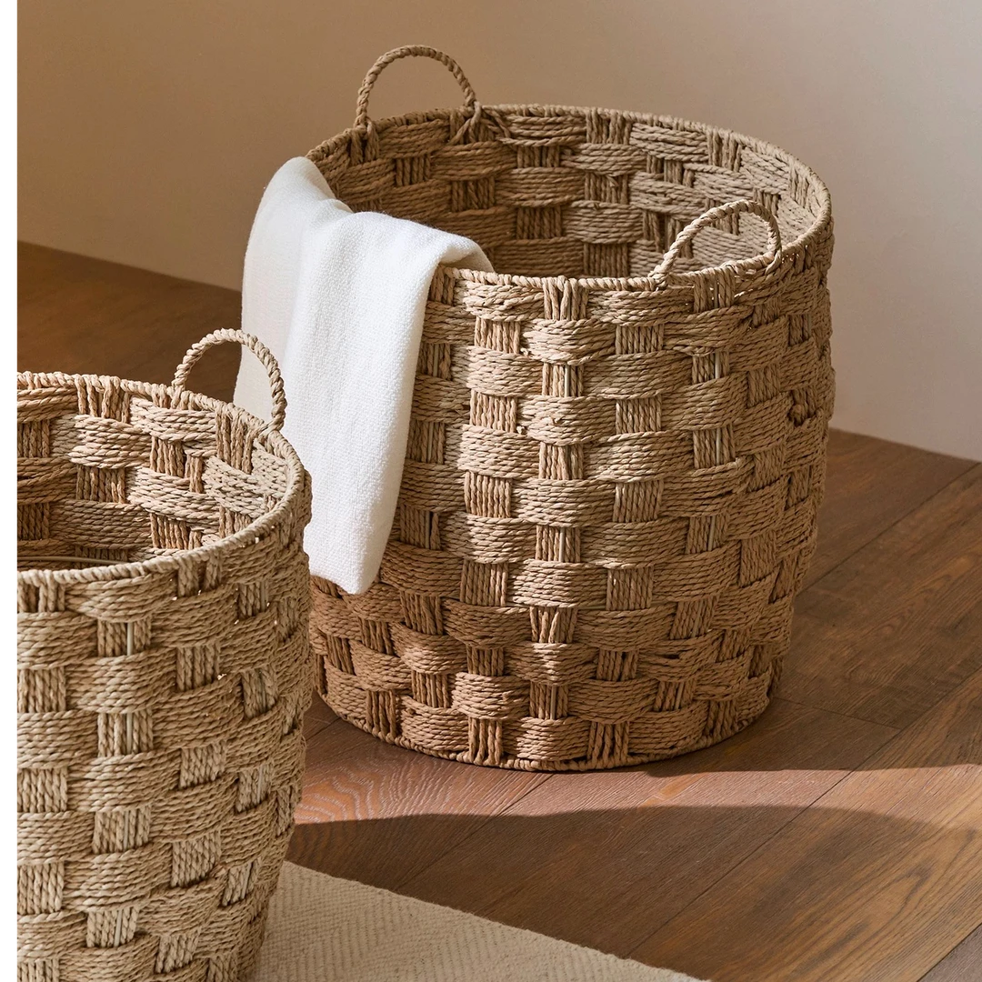 宜然家居纸编编织脏衣篮置物架放脏衣服的卫生间脏衣篓洗衣篮子