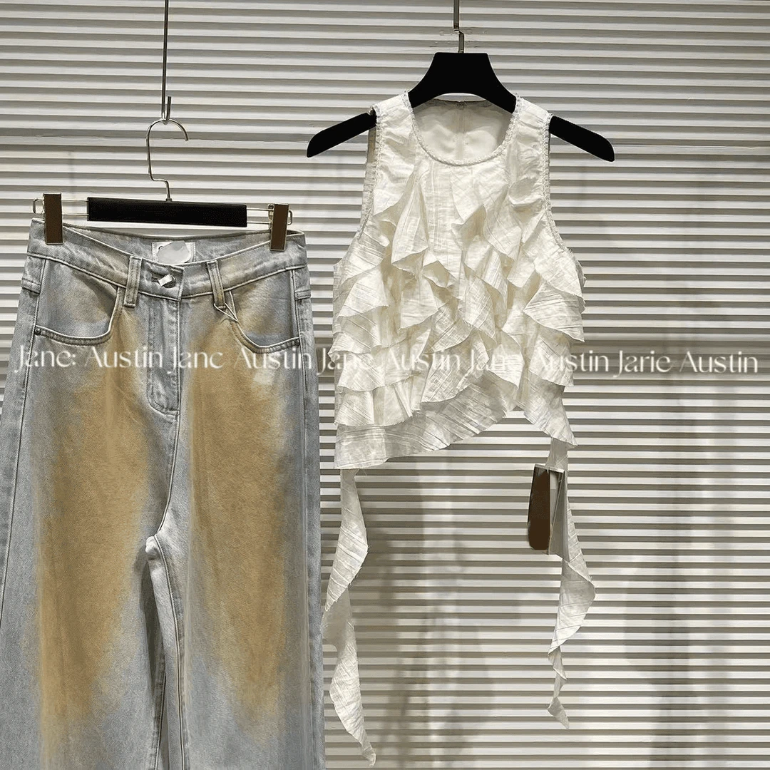 Jane Austin •（千层蛋糕）2024夏季新款纯欲高端时尚百搭吊带裙