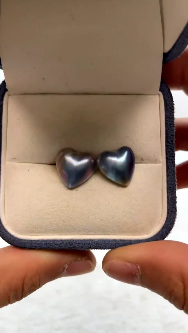 耳饰拼合珍珠（马贝珠）银S925镶嵌14-15