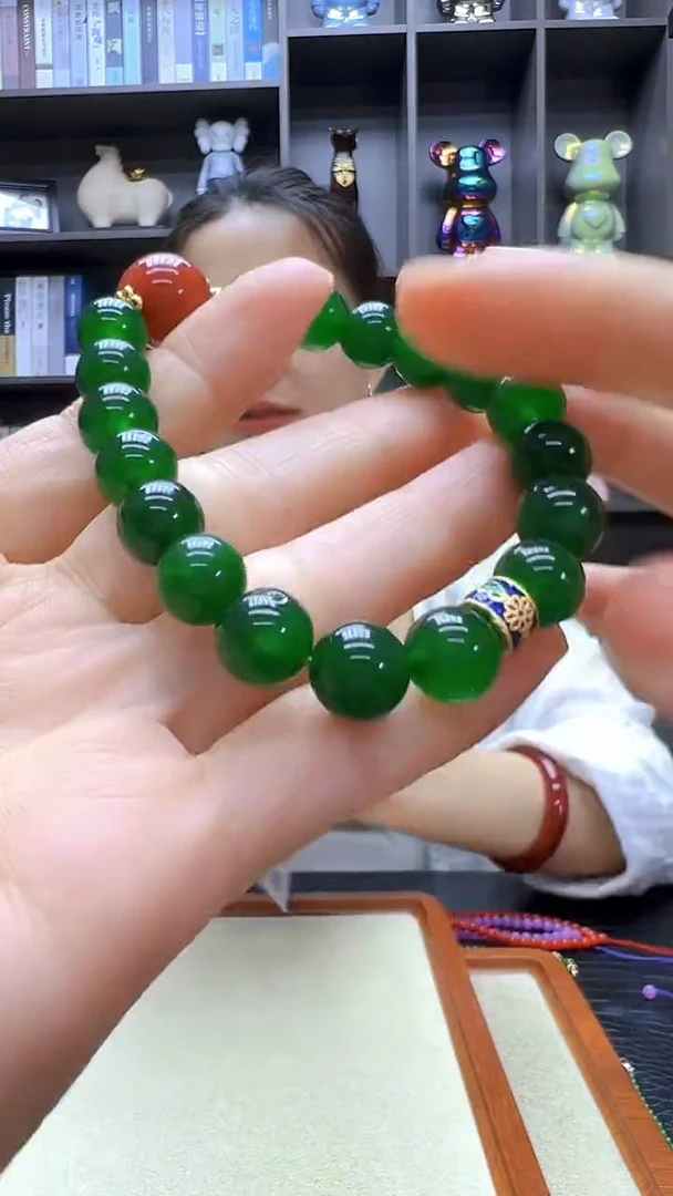 翡翠14K金镶嵌颈饰沉白diy劲饰