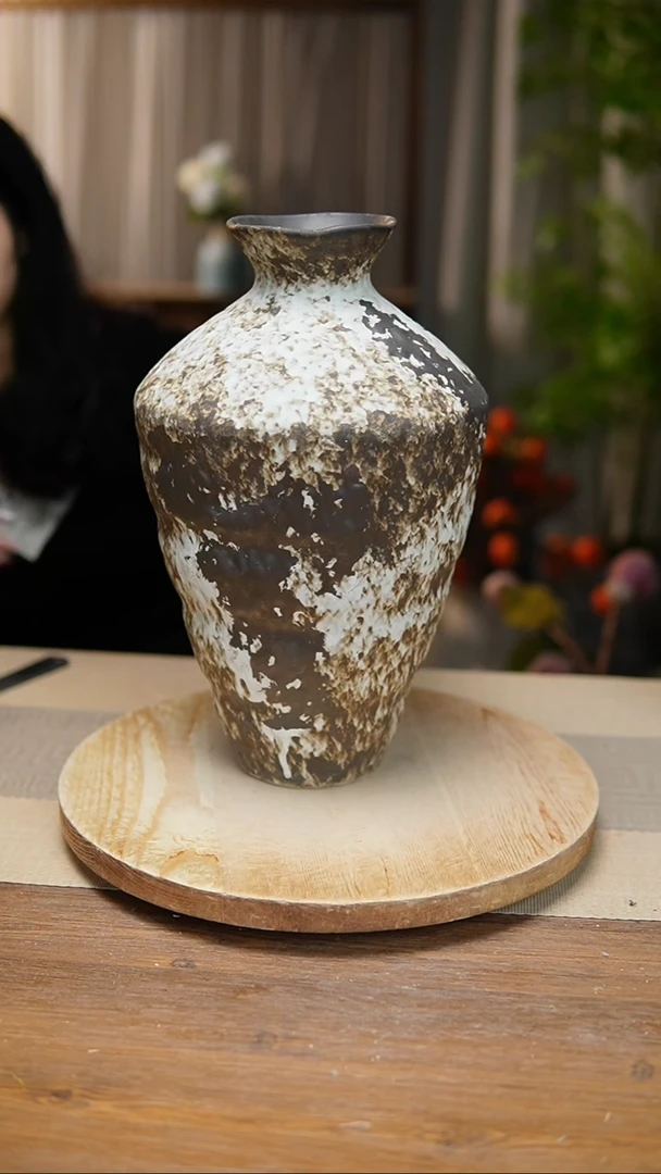 【闪购商品】陶瓷 花器诧寂黑高脚