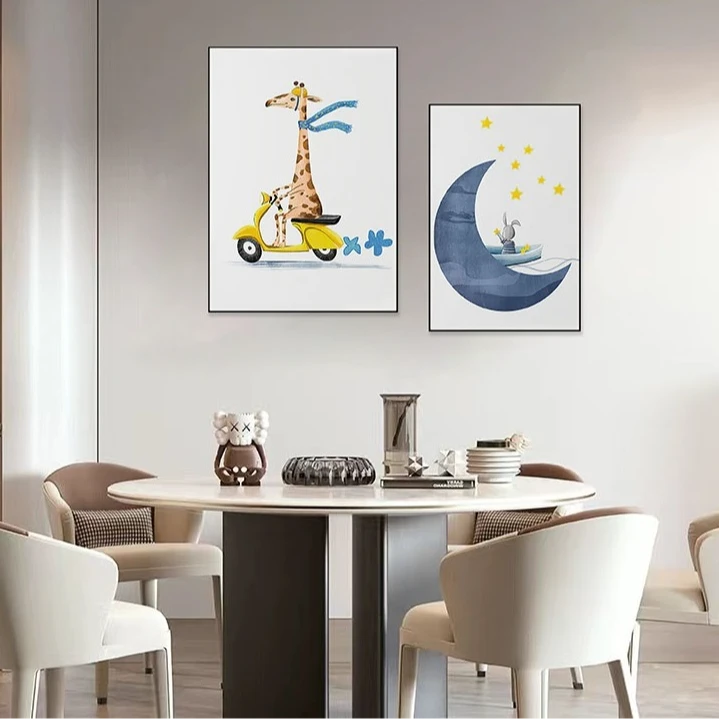 儿童床头两联组合小画