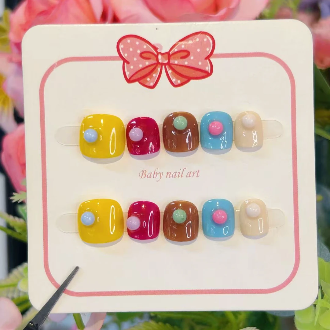 【马卡龙小彩球】2025年新款春夏彩色美甲显白穿戴甲纯手工高级感