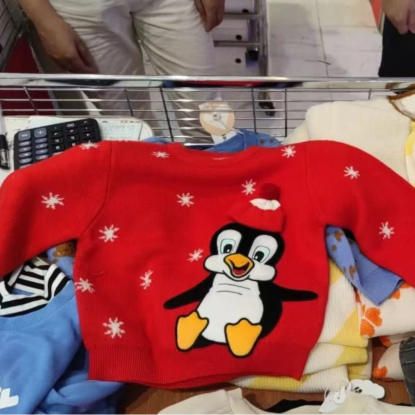 469【T0625】圣诞企鹅氛围感线套衫F5EEM4439