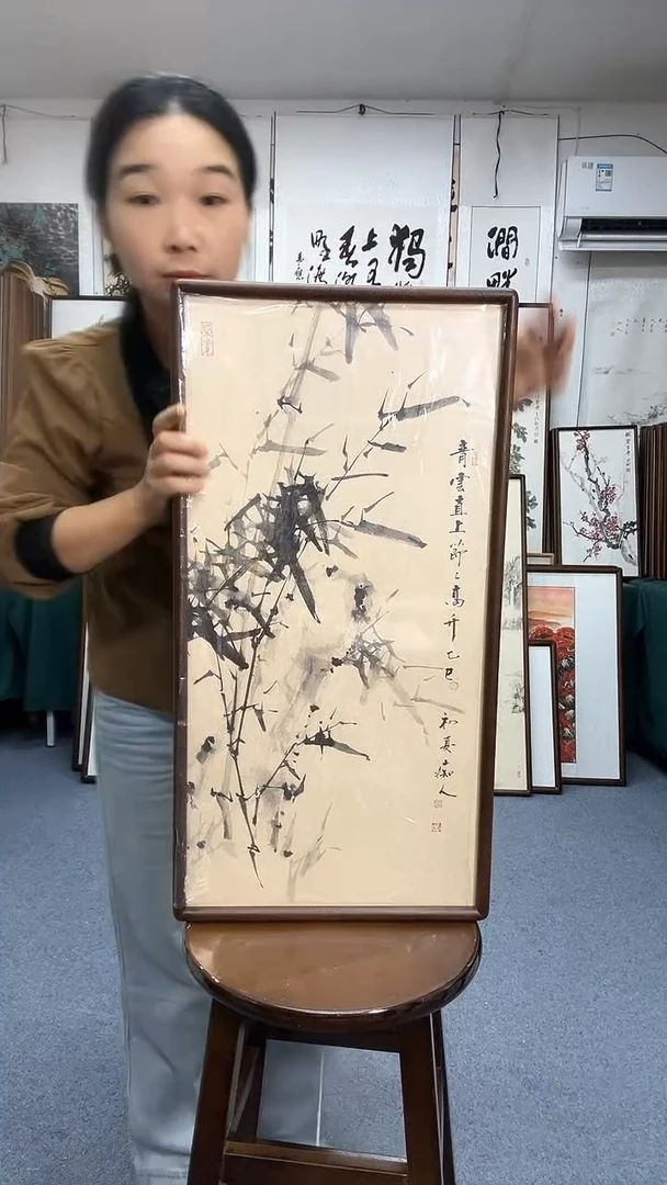 国画35*68实木画框京东包邮手绘