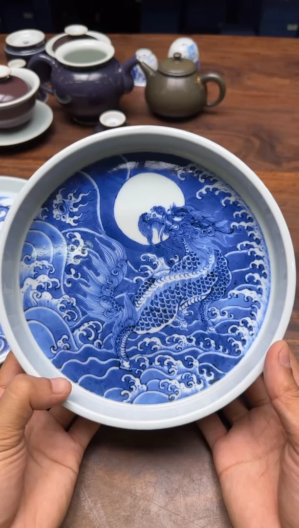 子*溪蘭仰元 麒麟望月图壶承