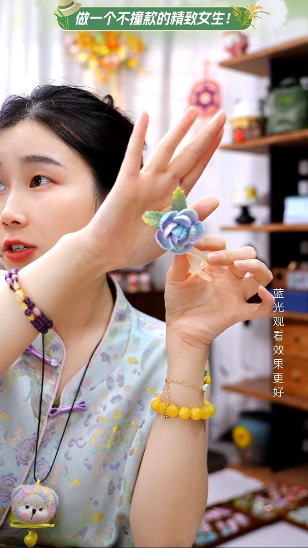 织绣【微钩扭扭夹】纯手工非遗钩织