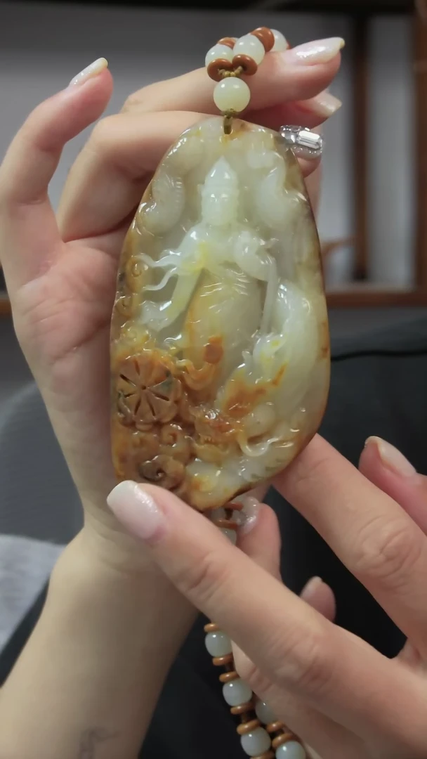 颈饰未镶嵌和田玉观音