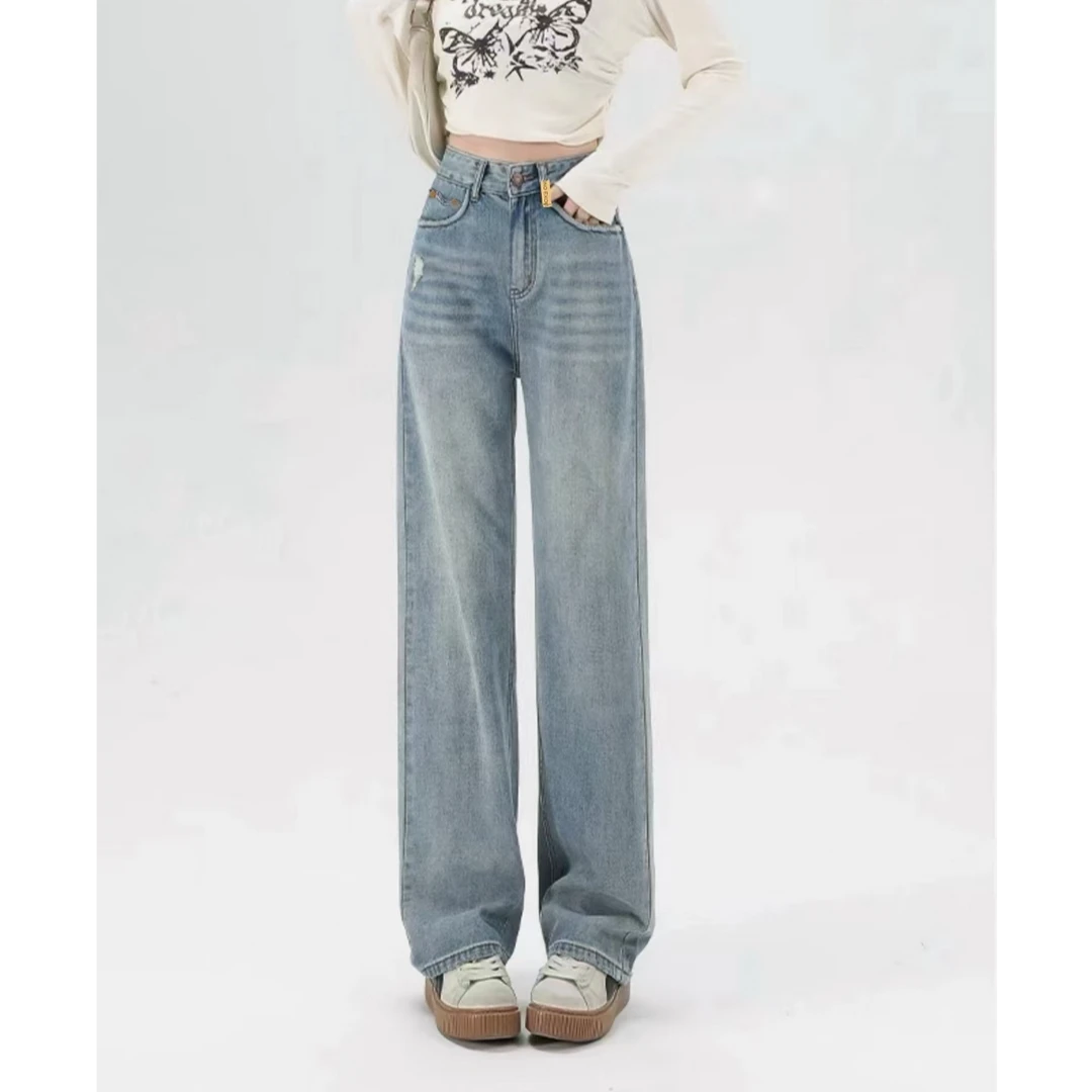 6259 时尚洋气显瘦百搭直筒牛仔裤