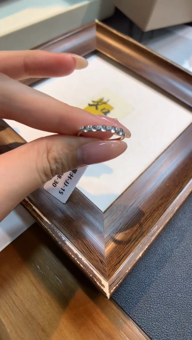 18K金镶嵌戒指翡翠戒指14圈上下两个圈口免费改