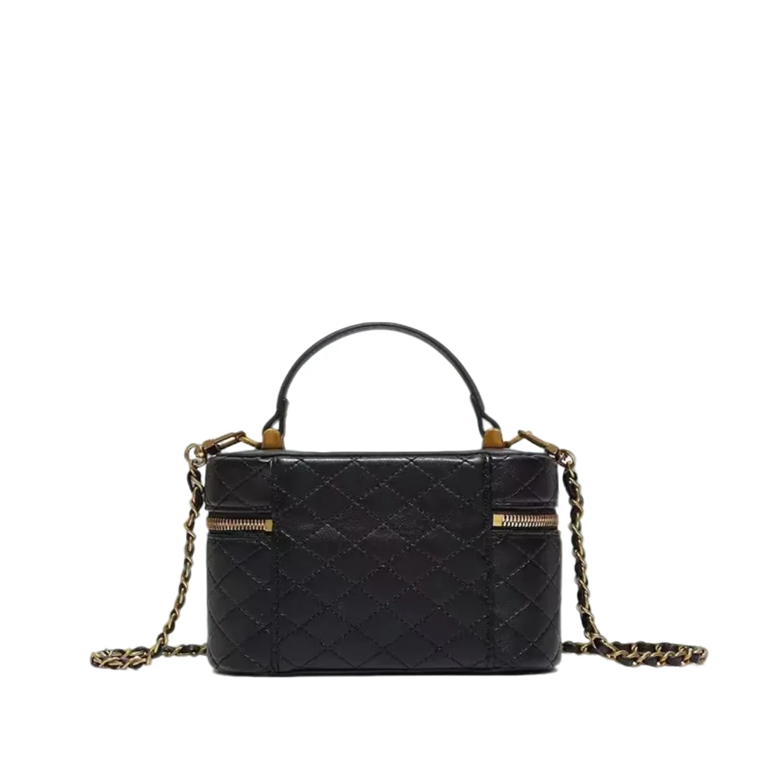 轻奢菱格手提饭盒包链条包 通勤百搭单肩斜跨包