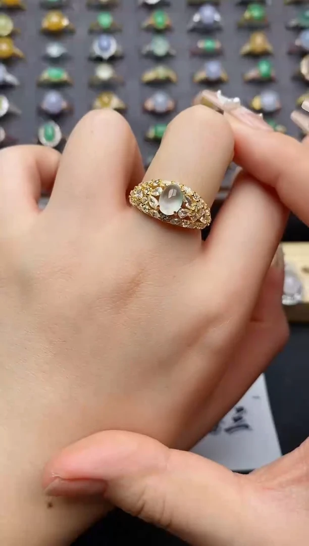 翡翠戒指银S925镶嵌....