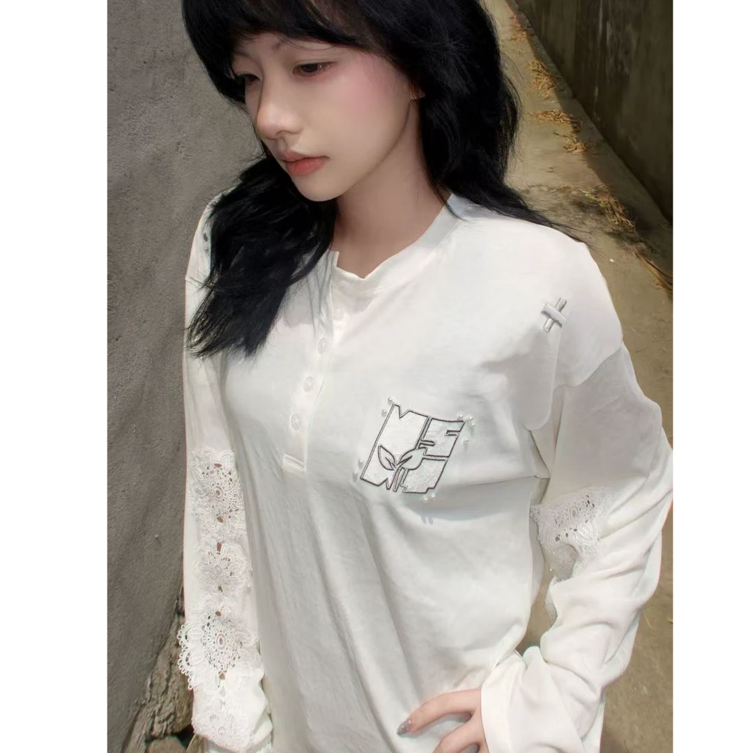 白色镂空刺绣防晒薄款罩衫女夏季薄款长袖t恤韩系慵懒风chic上衣