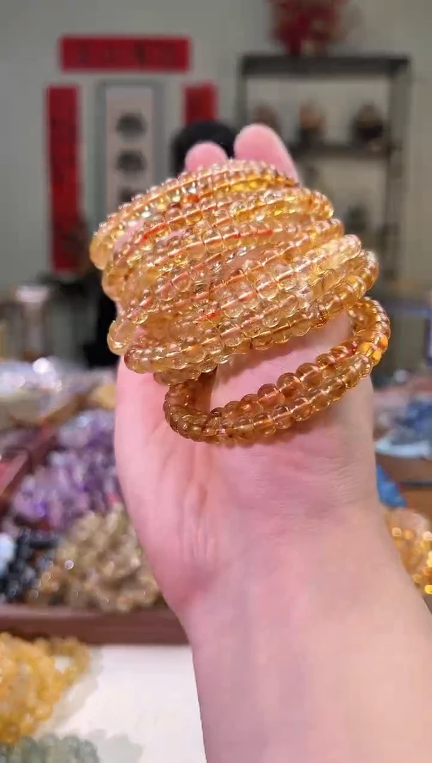 【闪购商品】黄晶手串未镶嵌6m黄水晶老型珠（多样性发其一）