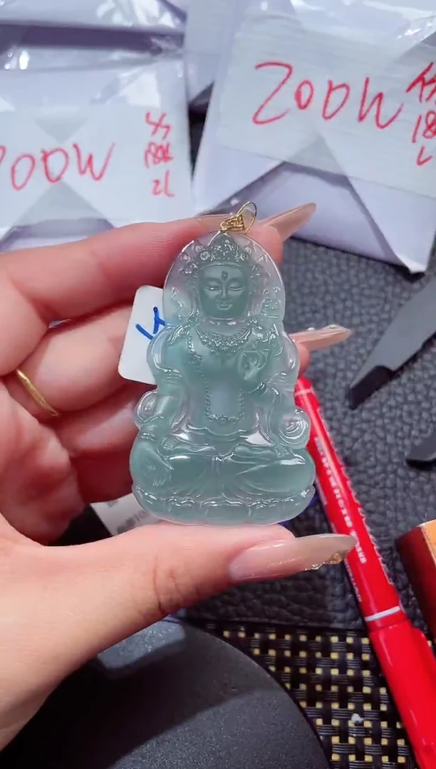 颈饰18K金镶嵌翡翠124