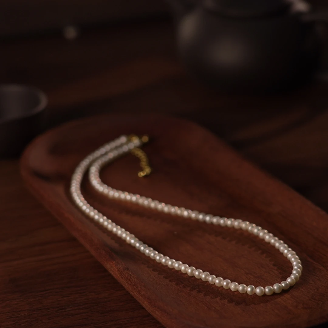 【睿泽鉴宝】淡水有核珍珠小米珠项链 4-5mm  V1060