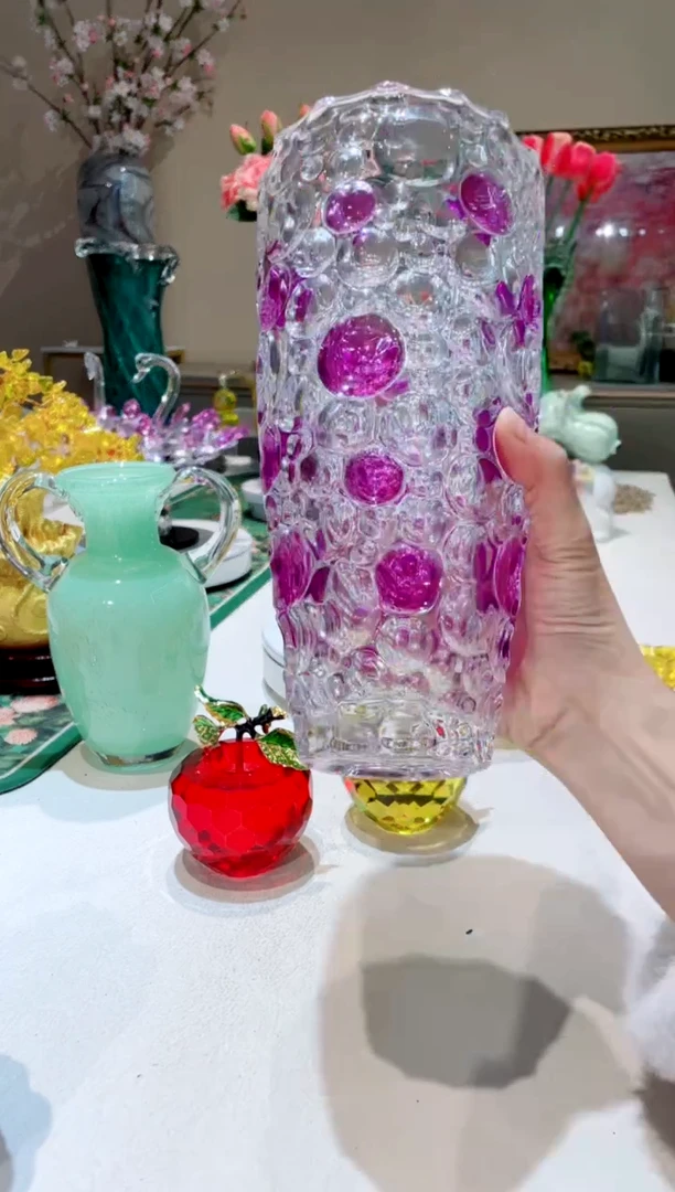 【闪购商品】琉璃手工艺品紫色泡泡花瓶