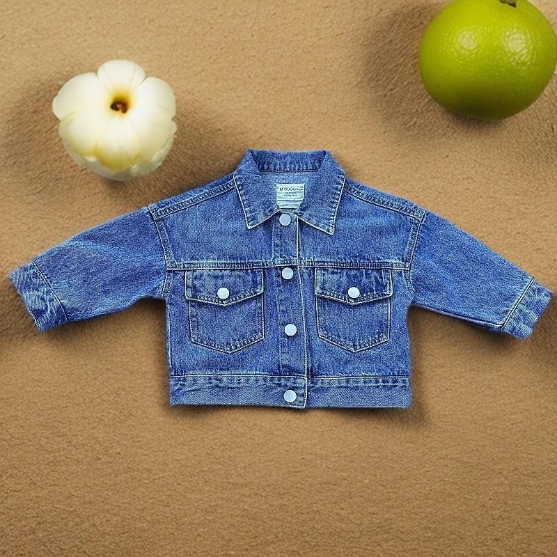 牛仔外套女童春秋款儿童牛仔衣时尚休闲小童韩版春季男童洋气上衣