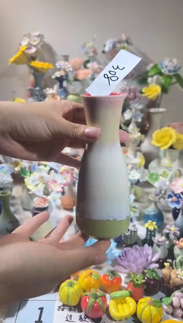 创意手工陶瓷宽口瓶308
