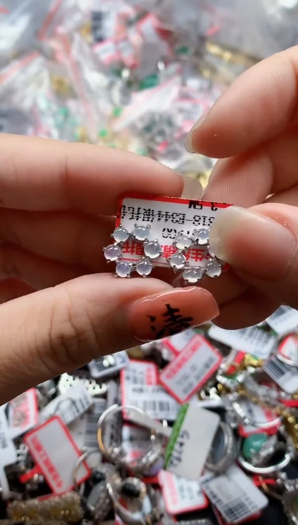 银S925镶嵌戒指翡翠天然A货缅甸翡翠