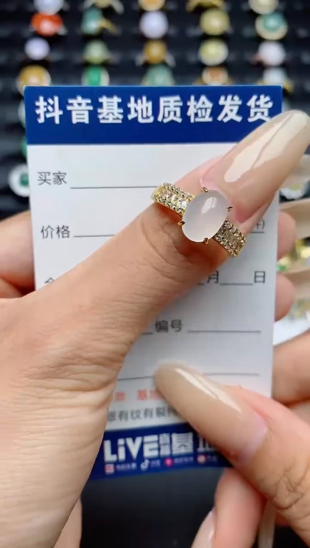 翡翠戒指银S925镶嵌.