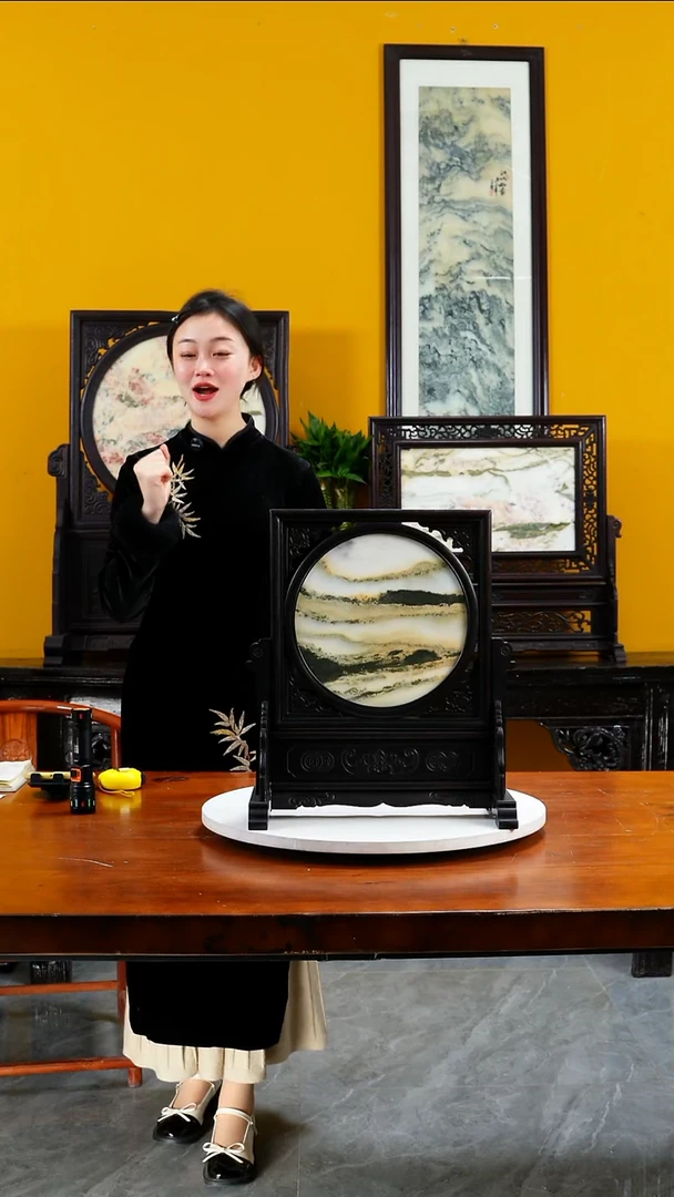 石材天然大理石画摆件